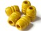 5 28mm Large Yellow Fluted Barrel Beads Vintage Wood Macrame Beads